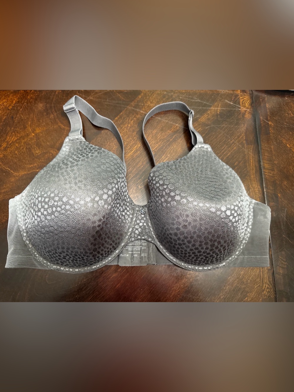 Breezies Charcoal Gray Textured Padded Bra size 43D